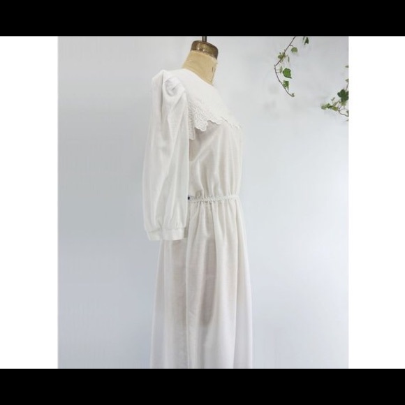 VIntage White Summer Dress 80s - Picture 4 of 5